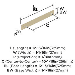 256mm Thoreau Rectangle Backplate, Golden Champagne Alt 1 - Image