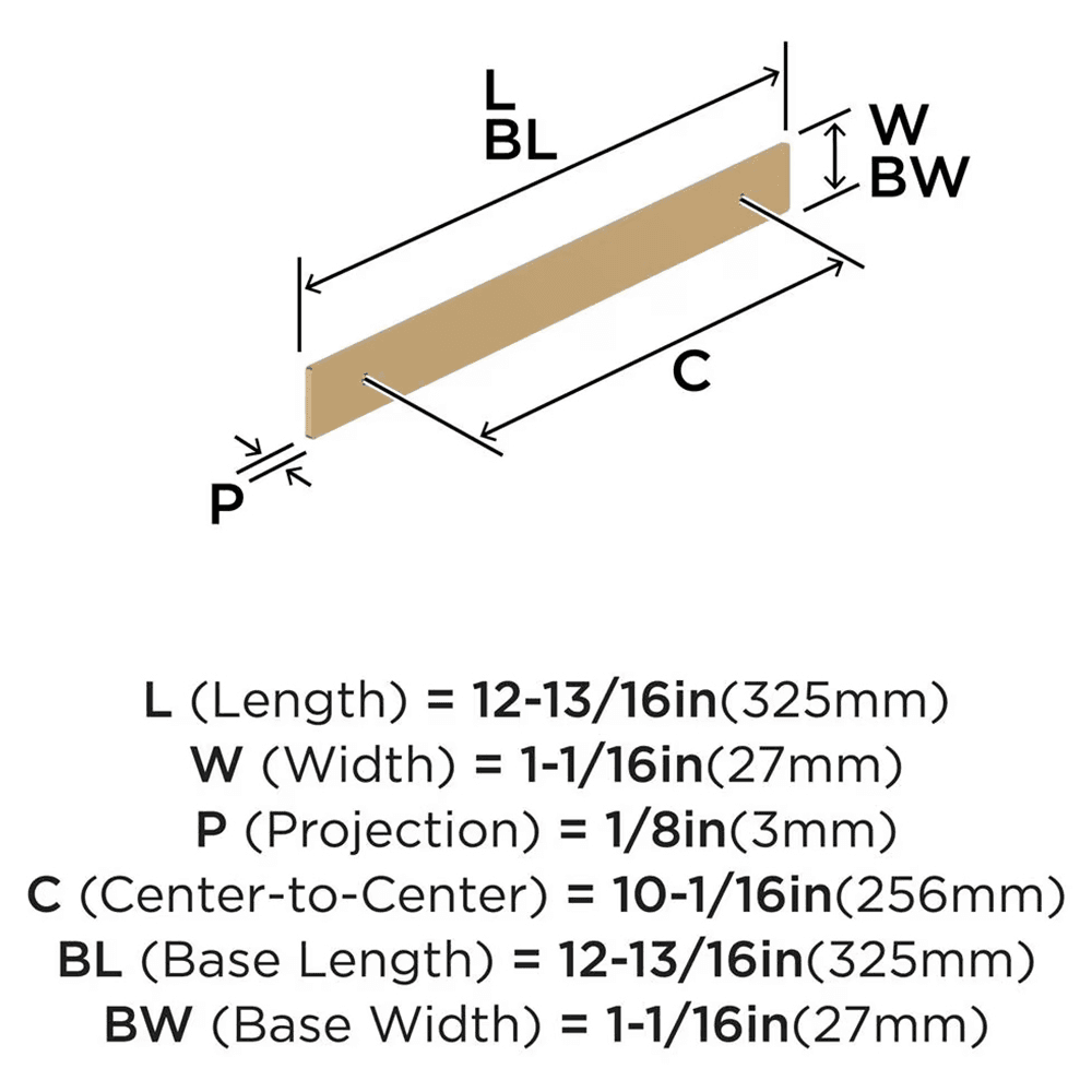 256mm Thoreau Rectangle Backplate, Champagne Bronze Alt 1 - Image