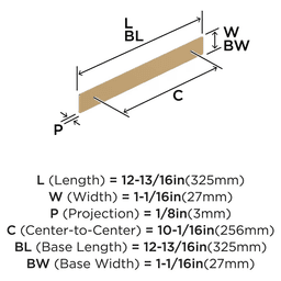 256mm Thoreau Rectangle Backplate, Champagne Bronze Alt 1 - Image