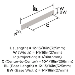 256mm Thoreau Rectangle Backplate, Polished Nickel Alt 1 - Image