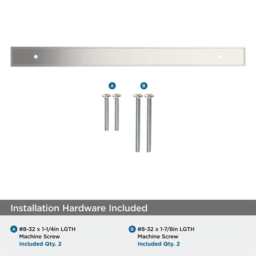 256mm Thoreau Rectangle Backplate, Polished Nickel Alt 2 - Image