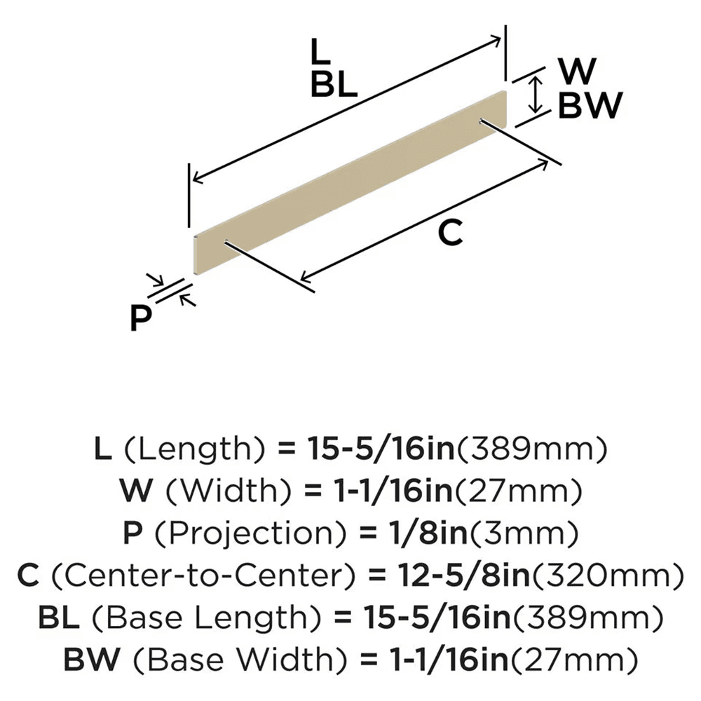 320mm Thoreau Rectangle Backplate, Golden Champagne Alt 1 - Image