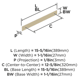 320mm Thoreau Rectangle Backplate, Golden Champagne Alt 1 - Image