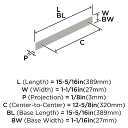 320mm Thoreau Rectangle Backplate, Satin Nickel Alt 1 - Image
