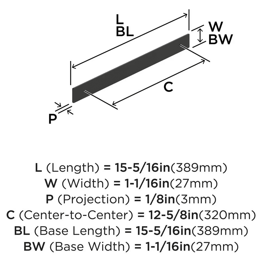 320mm Thoreau Rectangle Backplate, Matte Black Alt 1 - Image