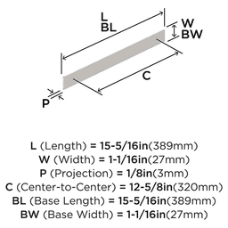 320mm Thoreau Rectangle Backplate, Polished Nickel Alt 1 - Image