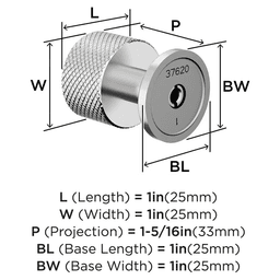 1" Balata Cabinet Knob, Polished Chrome Alt 1 - Image