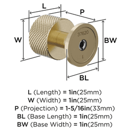 1" Balata Cabinet Knob, Golden Champagne Alt 1 - Image