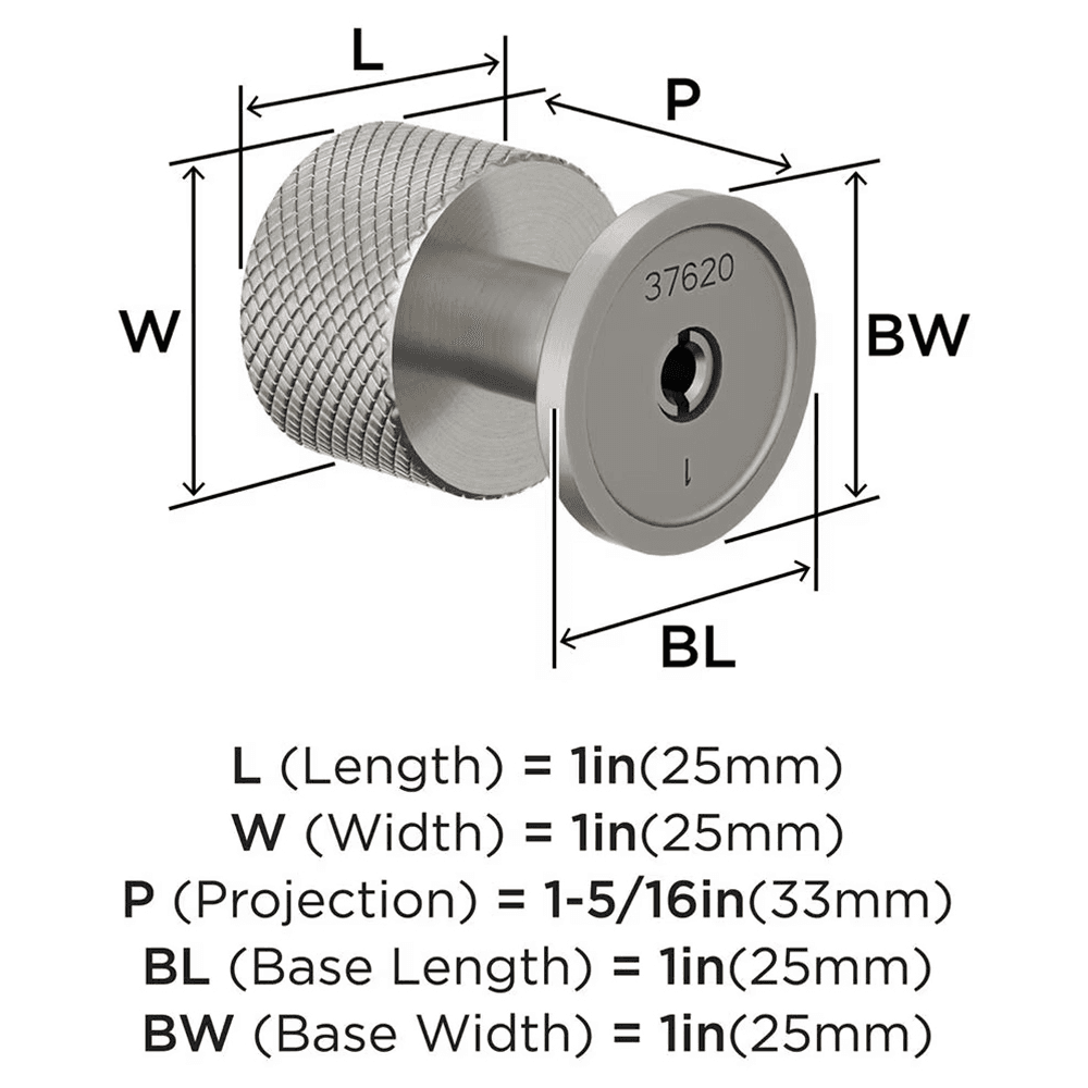 1" Balata Cabinet Knob, Satin Nickel Alt 1 - Image