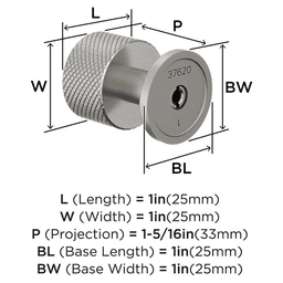 1" Balata Cabinet Knob, Satin Nickel Alt 1 - Image