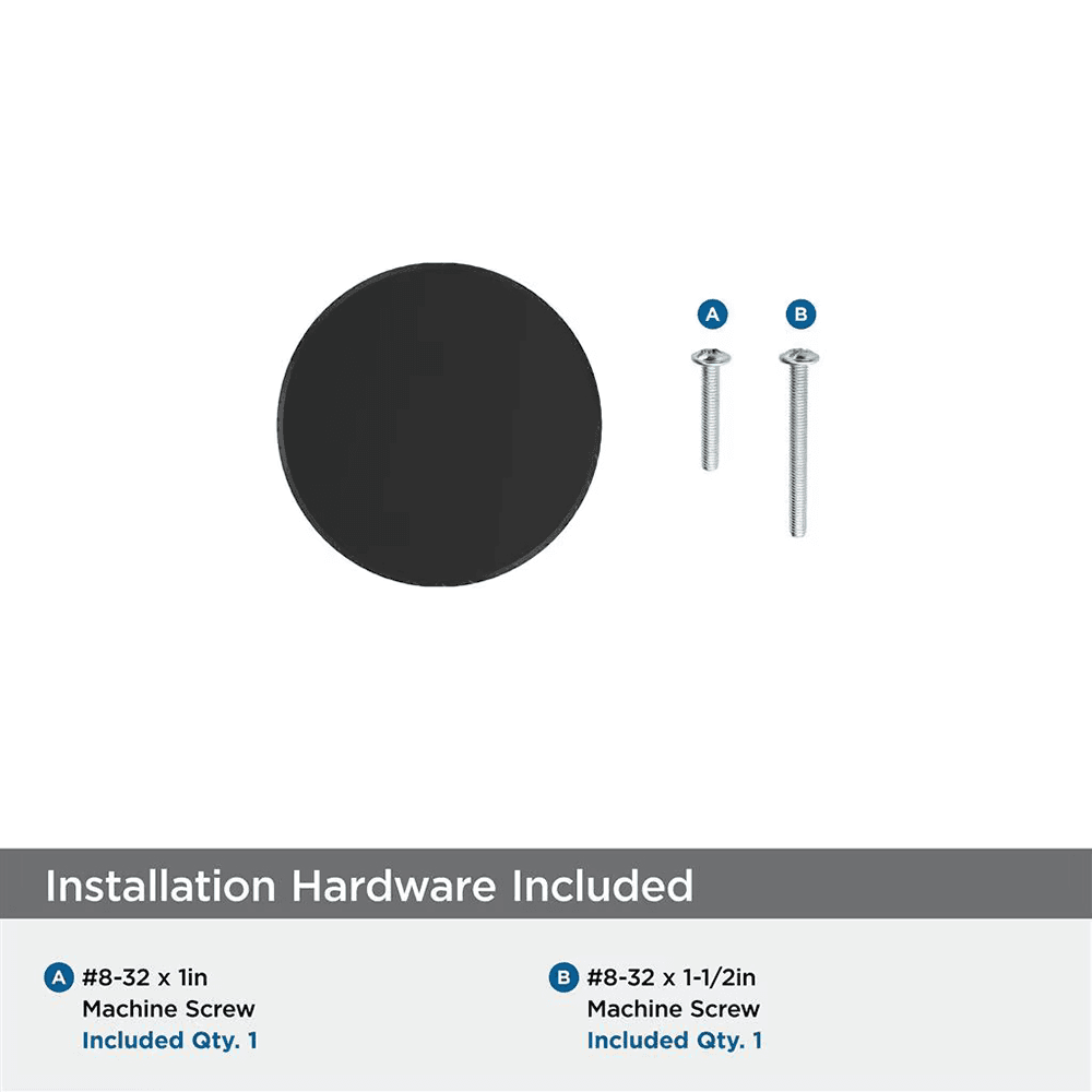 1" Balata Cabinet Knob, Matte Black Alt 2 - Image