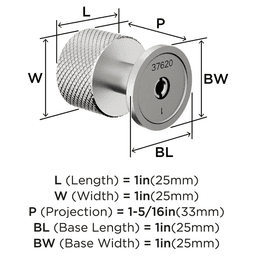 1" Balata Cabinet Knob, Polished Nickel Alt 1 - Image