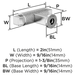 2" Balata Cabinet Knob, Polished Chrome Alt 1 - Image