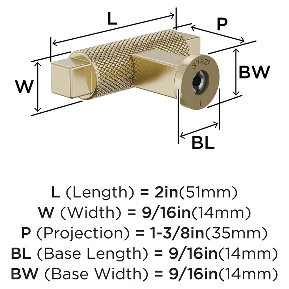 2" Balata Cabinet Knob, Golden Champagne Alt 1 - Image