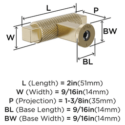 2" Balata Cabinet Knob, Golden Champagne Alt 1 - Image
