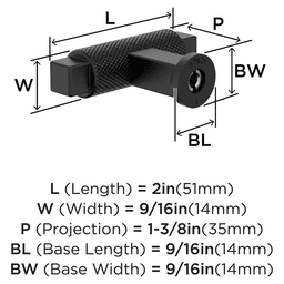2" Balata Cabinet Knob, Matte Black Alt 1 - Image