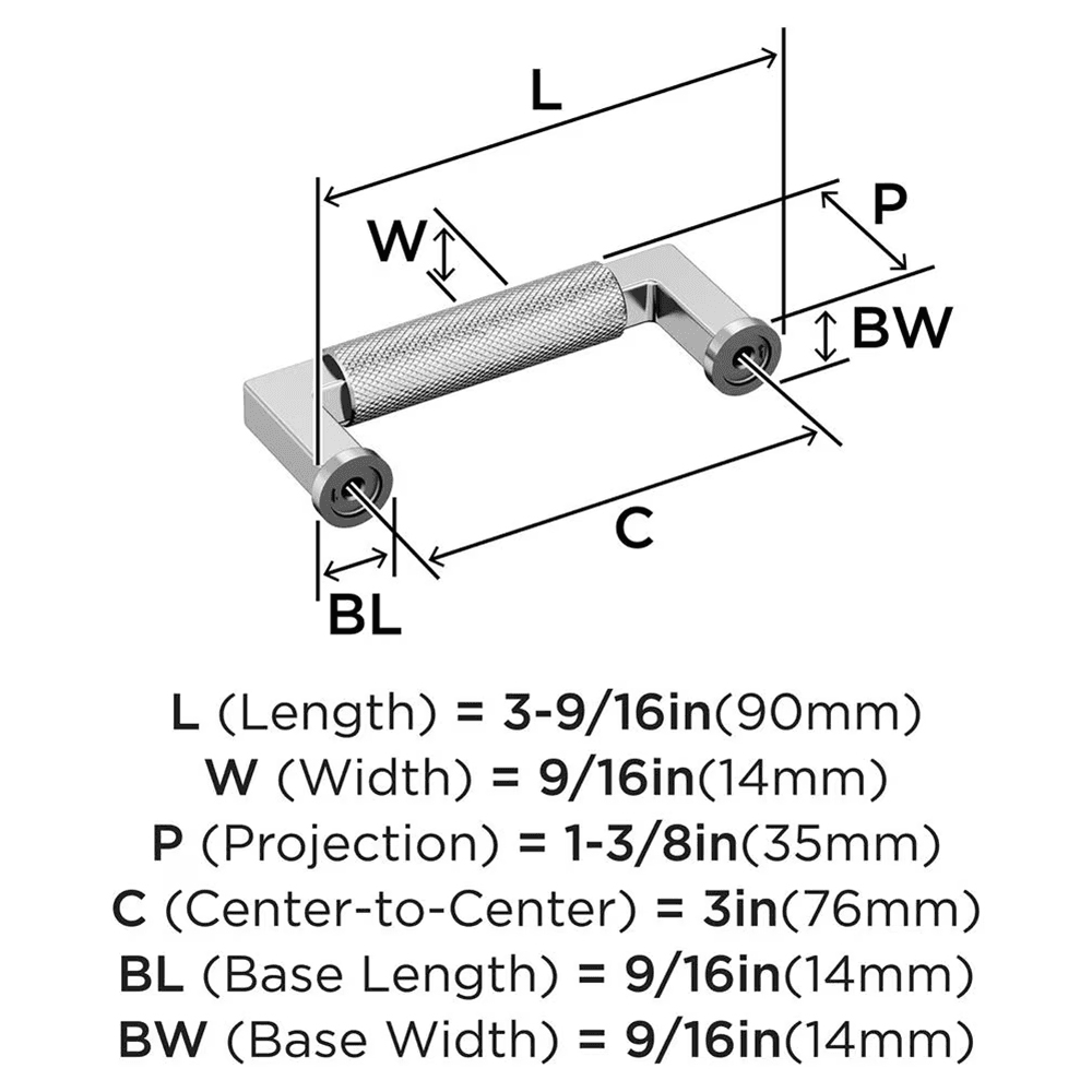 76mm Balata Cabinet Pull, Polished Chrome Alt 1 - Image