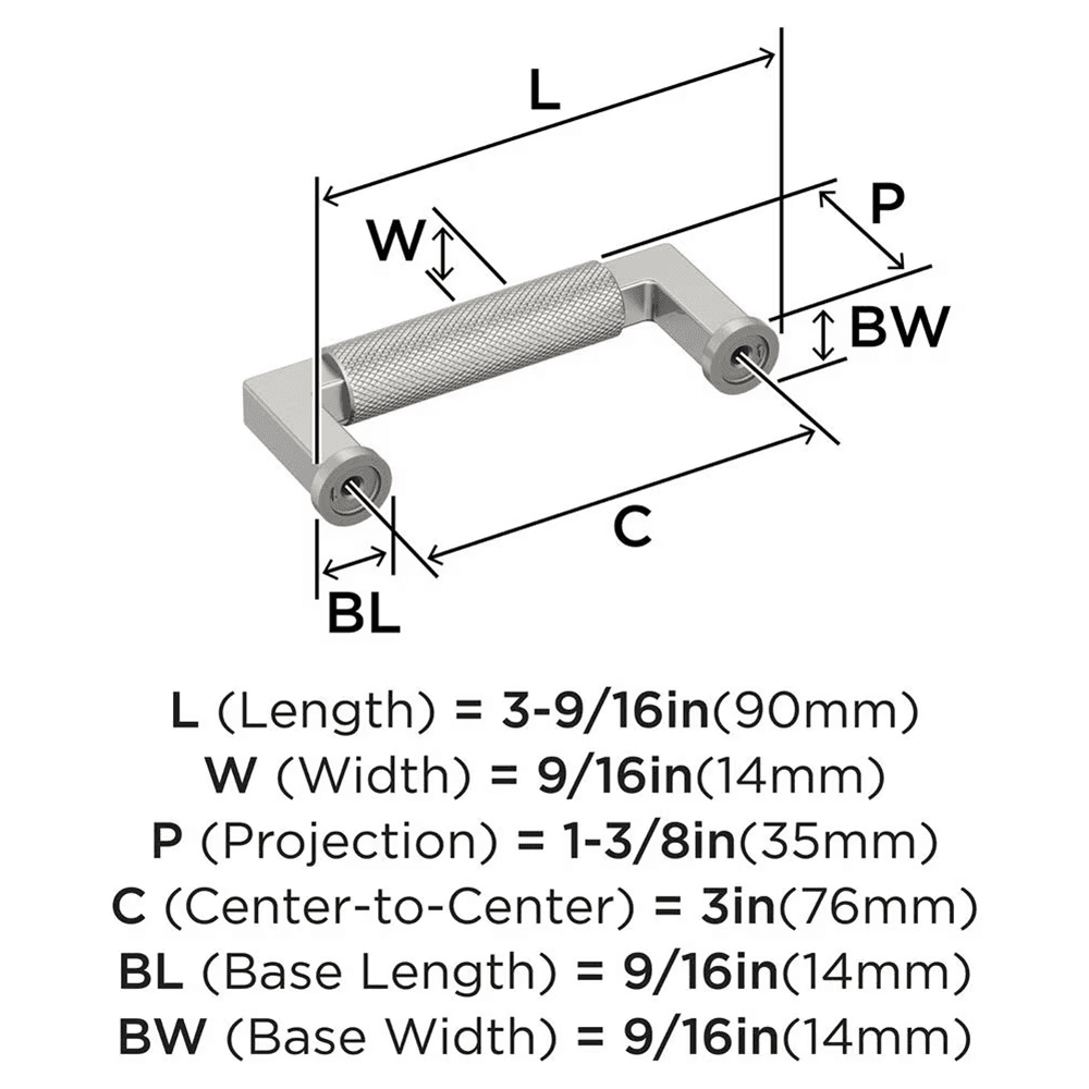 76mm Balata Cabinet Pull, Satin Nickel Alt 1 - Image