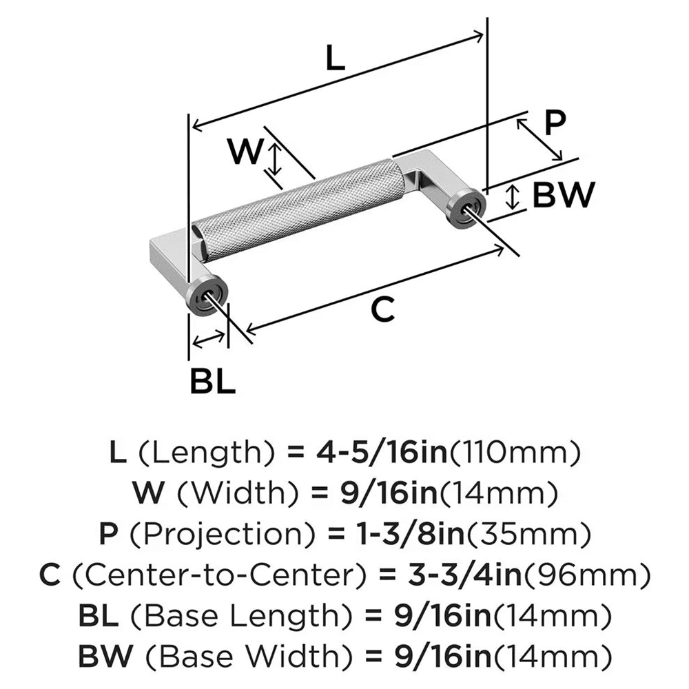96mm Balata Cabinet Pull, Polished Chrome Alt 1 - Image