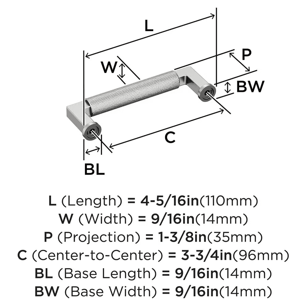 96mm Balata Cabinet Pull, Polished Nickel Alt 1 - Image