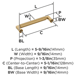 128mm Balata Cabinet Pull, Champagne Bronze Alt 1 - Image