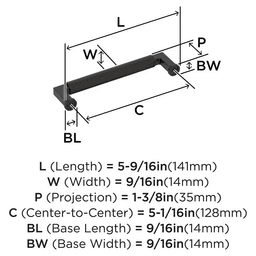 128mm Balata Cabinet Pull, Oil-Rubbed Bronze Alt 1 - Image