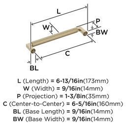 160mm Balata Cabinet Pull, Golden Champagne Alt 1 - Image