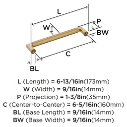 160mm Balata Cabinet Pull, Champagne Bronze Alt 1 - Image