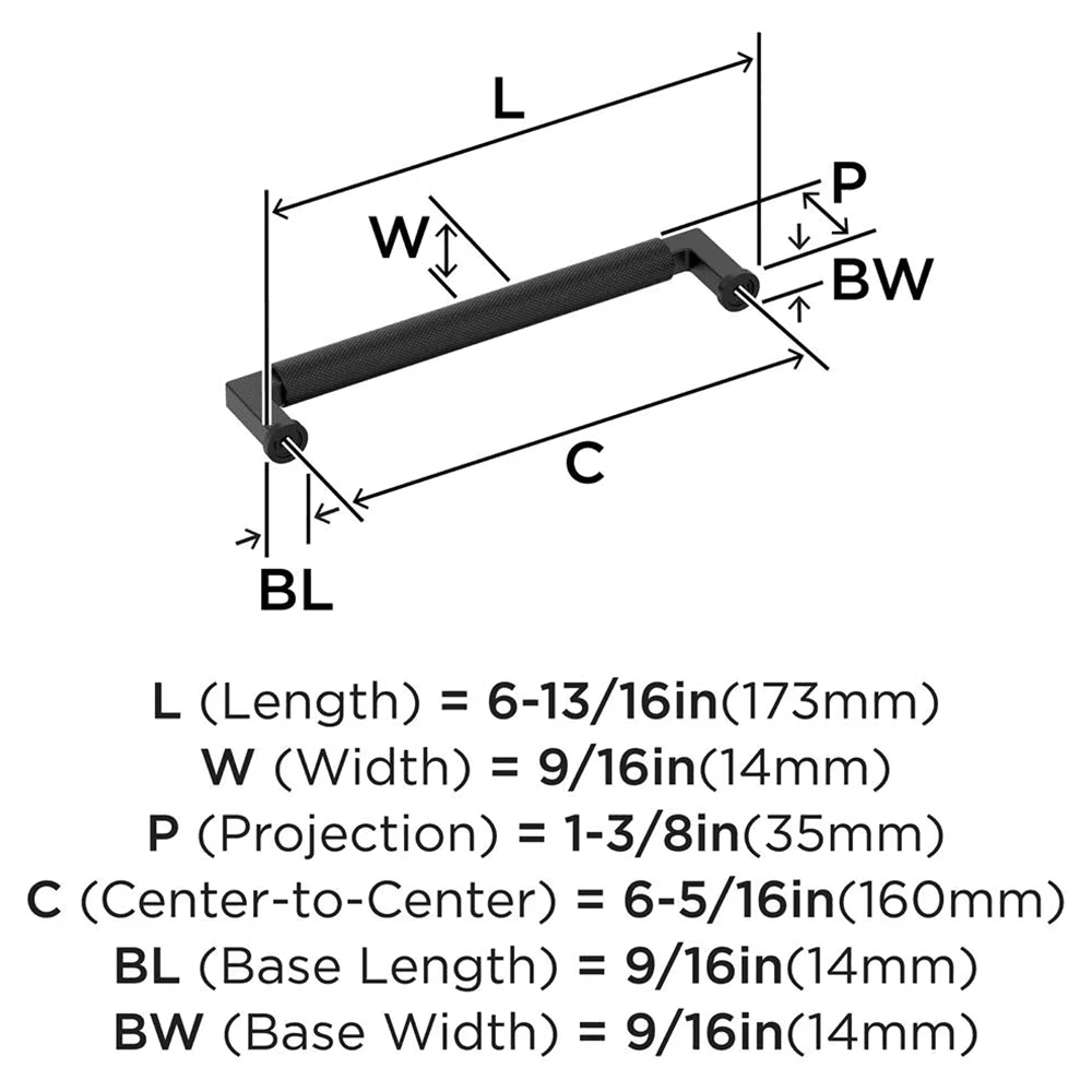 160mm Balata Cabinet Pull, Matte Black Alt 1 - Image