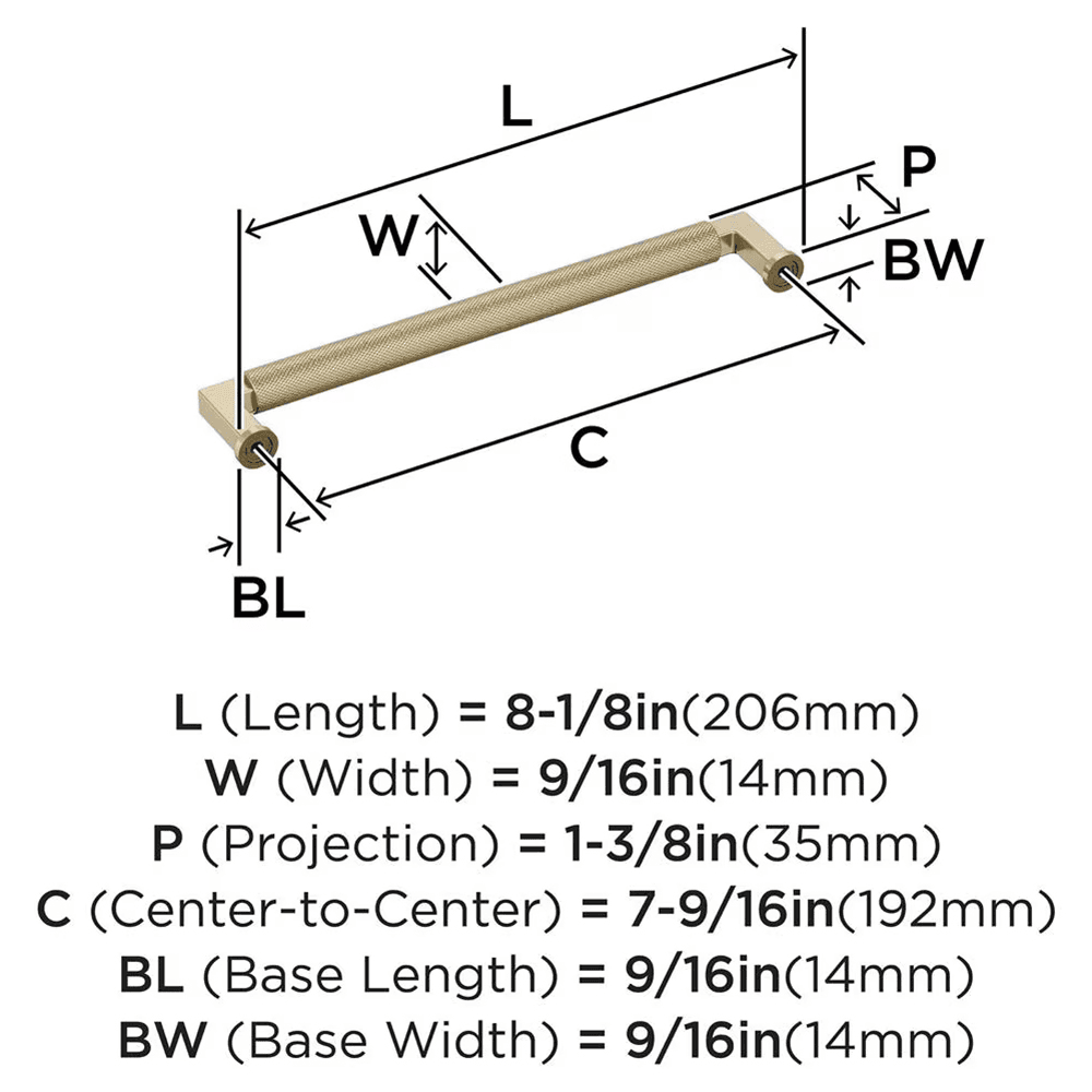 192mm Balata Cabinet Pull, Golden Champagne Alt 1 - Image