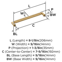 192mm Balata Cabinet Pull, Champagne Bronze Alt 1 - Image