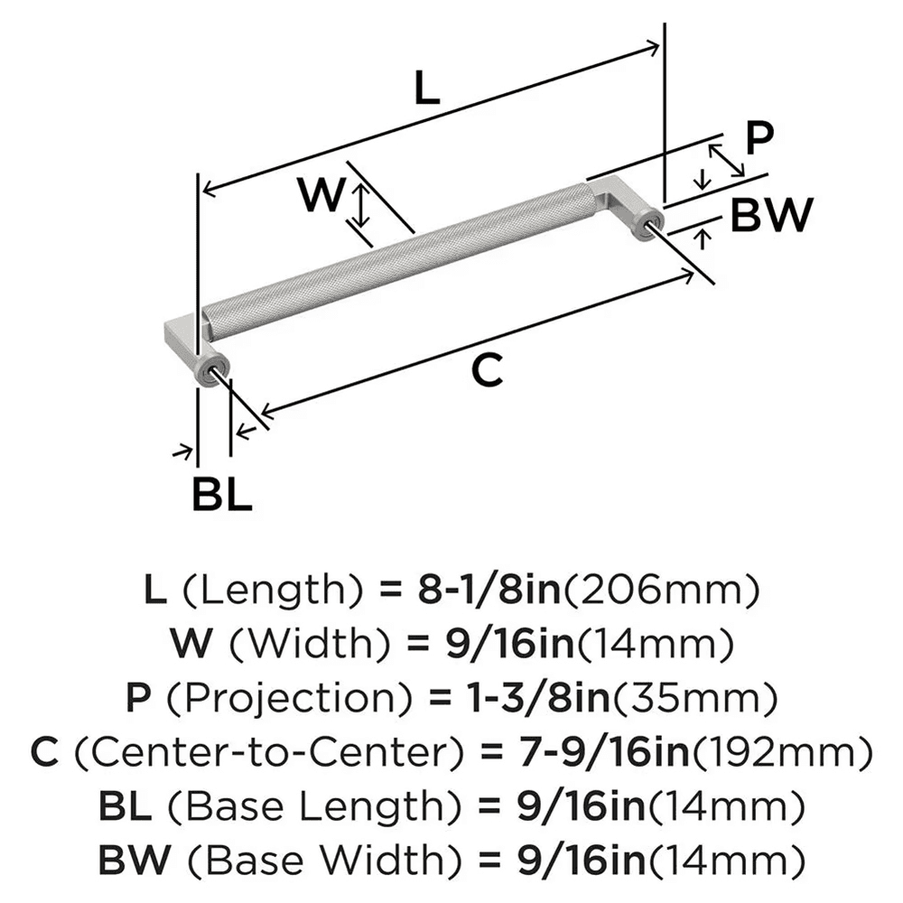 192mm Balata Cabinet Pull, Satin Nickel Alt 1 - Image