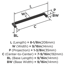 192mm Balata Cabinet Pull, Oil-Rubbed Bronze Alt 1 - Image