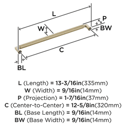 320mm Balata Cabinet Pull, Golden Champagne Alt 1 - Image