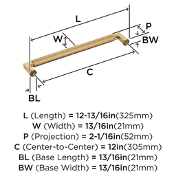 305mm Balata Appliance Pull, Champagne Bronze Alt 1 - Image