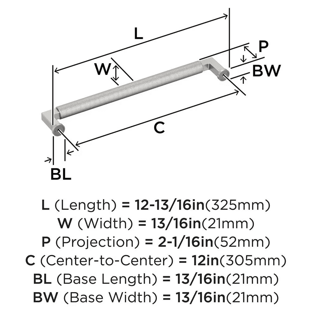 305mm Balata Appliance Pull, Satin Nickel Alt 1 - Image
