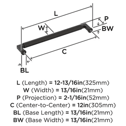 305mm Balata Appliance Pull, Oil-Rubbed Bronze Alt 1 - Image