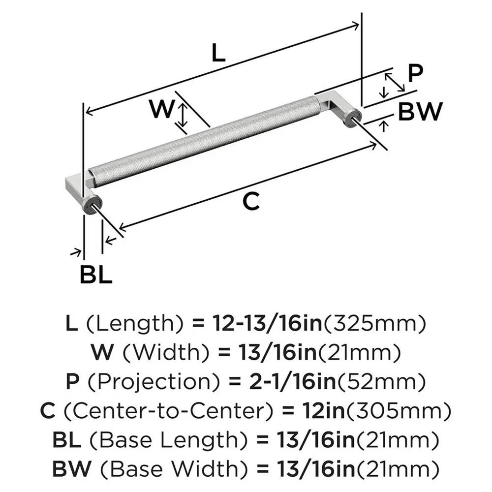 305mm Balata Appliance Pull, Polished Nickel Alt 1 - Image
