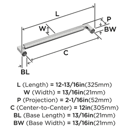 305mm Balata Appliance Pull, Polished Nickel Alt 1 - Image