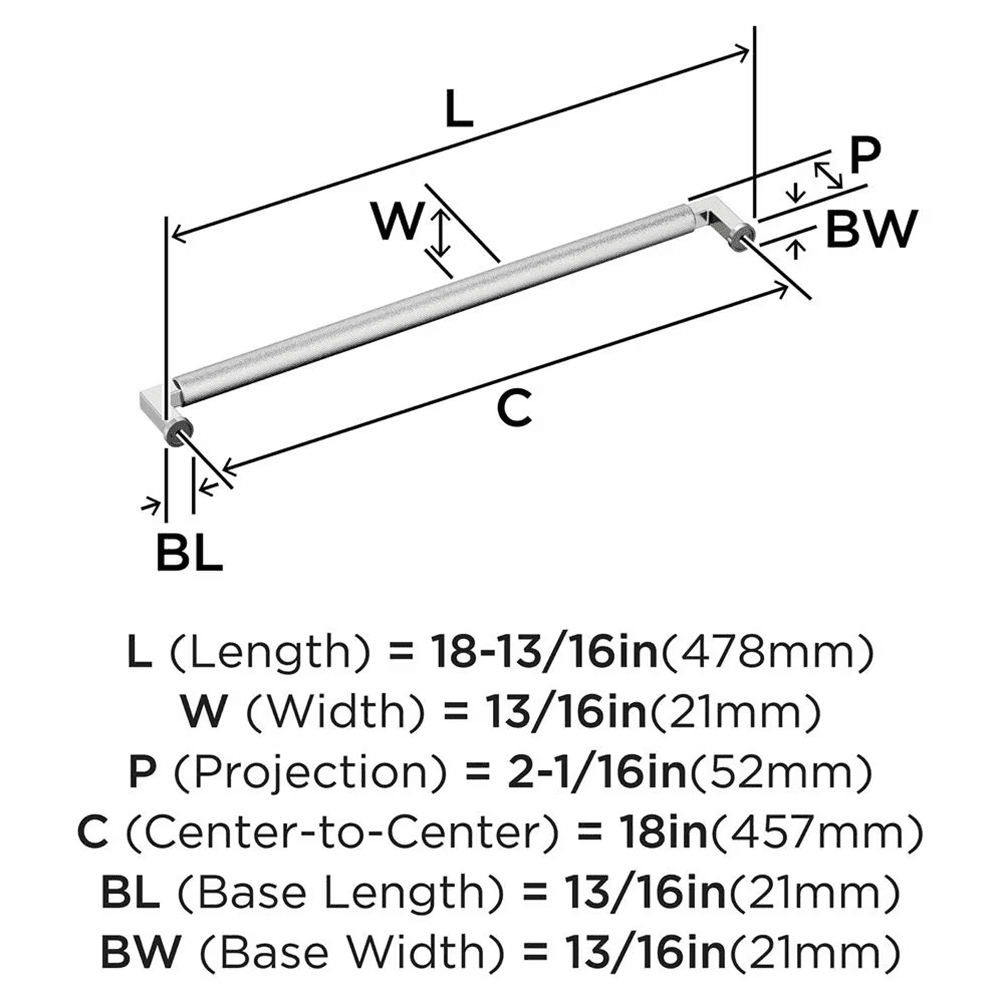 457mm Balata Appliance Pull, Polished Chrome Alt 1 - Image