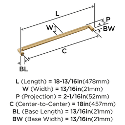 457mm Balata Appliance Pull, Champagne Bronze Alt 1 - Image