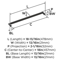 457mm Balata Appliance Pull, Oil-Rubbed Bronze Alt 1 - Image