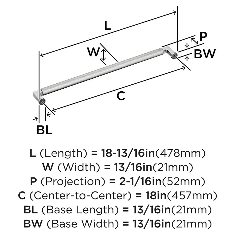 457mm Balata Appliance Pull, Polished Nickel Alt 1 - Image