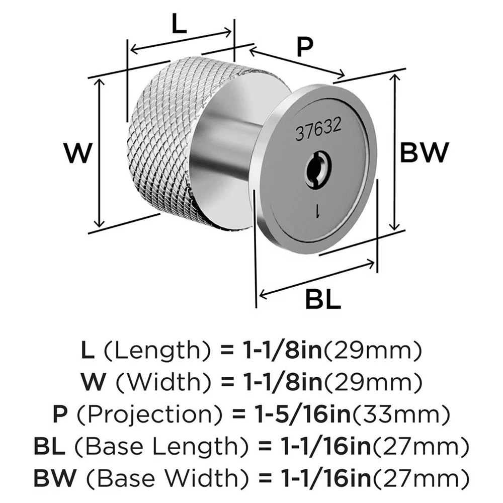 1-1/8" Balata Cabinet Knob, Polished Chrome Alt 1 - Image