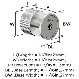 1-1/8" Balata Cabinet Knob, Polished Chrome Alt 1 - Image