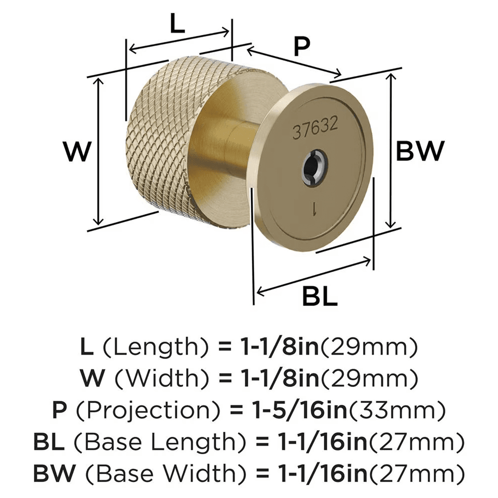 1-1/8" Balata Cabinet Knob, Golden Champagne Alt 1 - Image