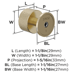 1-1/8" Balata Cabinet Knob, Golden Champagne Alt 1 - Image