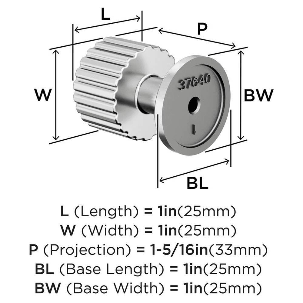1" Ballard Cabinet Knob, Polished Chrome Alt 1 - Image