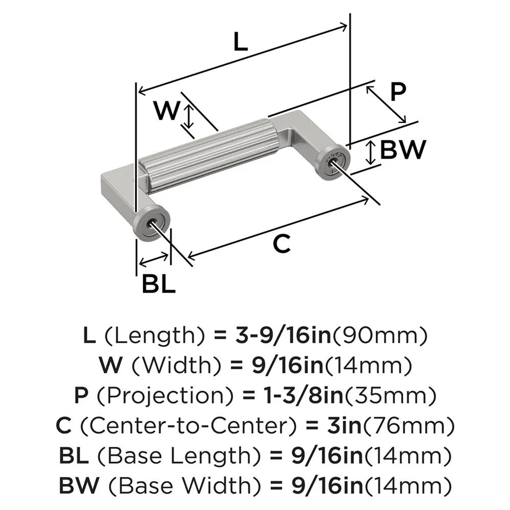 76mm Ballard Cabinet Pull, Satin Nickel Alt 1 - Image