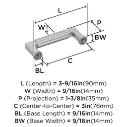 76mm Ballard Cabinet Pull, Satin Nickel Alt 1 - Image
